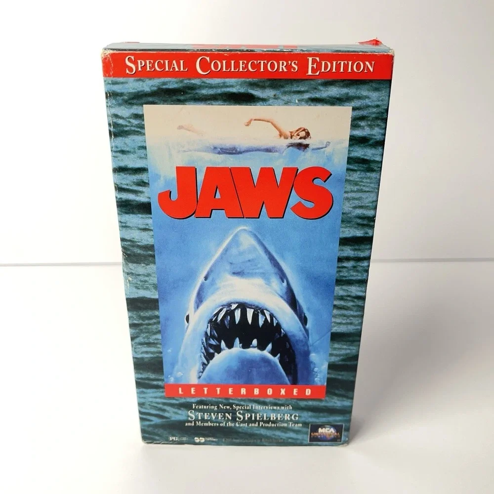 JAWS 1975 LETTERBOXED SPECIAL COLLECTOR'S EDITION VHS/STEVEN SPIELBERG HORROR!